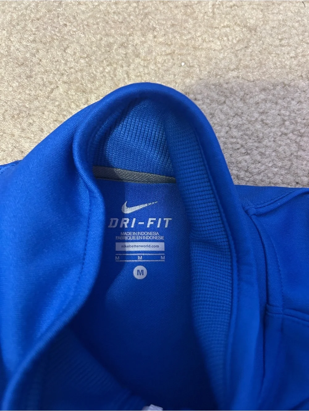 Nike Royal Blue Dri-FIT Athletic Jacket with White Swoosh